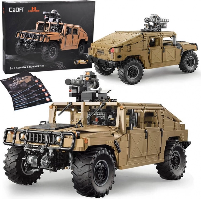 Set de construction Humvee véhicule militaire échelle 1:8 avec éléments mobiles