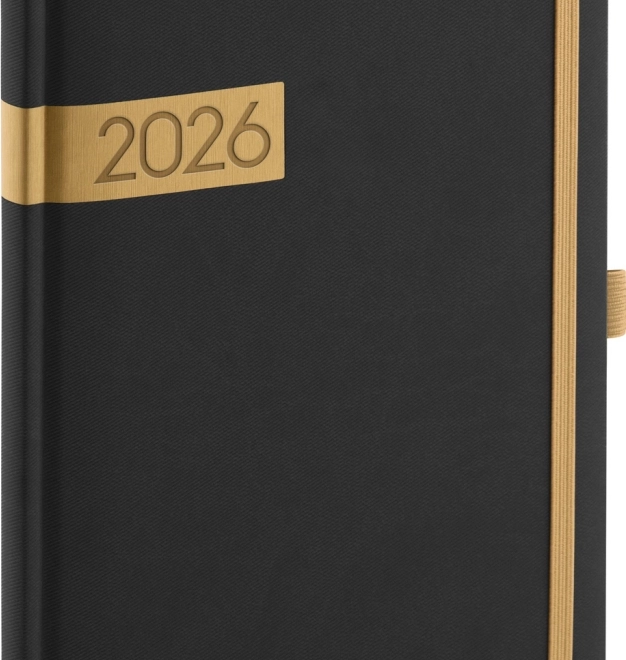 Agenda hebdomadaire Notique noir-doré 2026