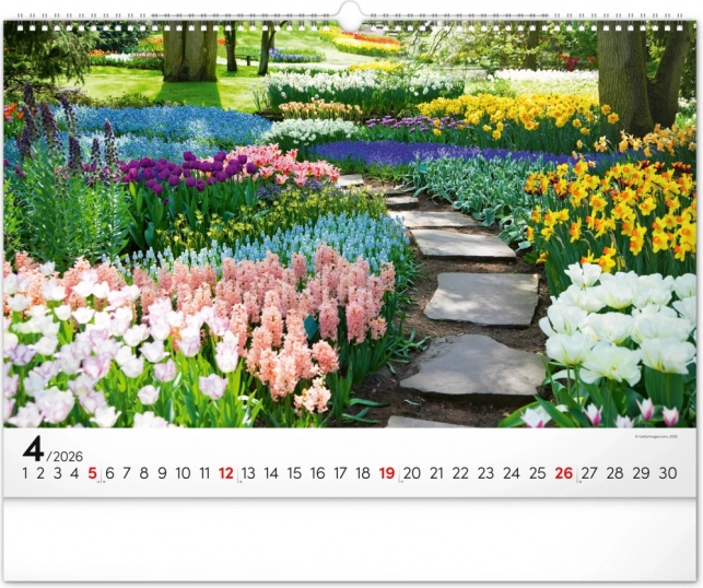 Calendrier mural Jardins 2026