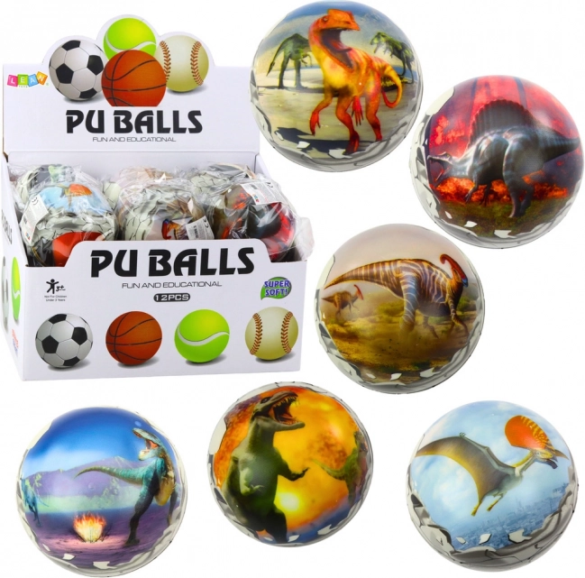 Balle en mousse avec motif dinosaures 7 cm