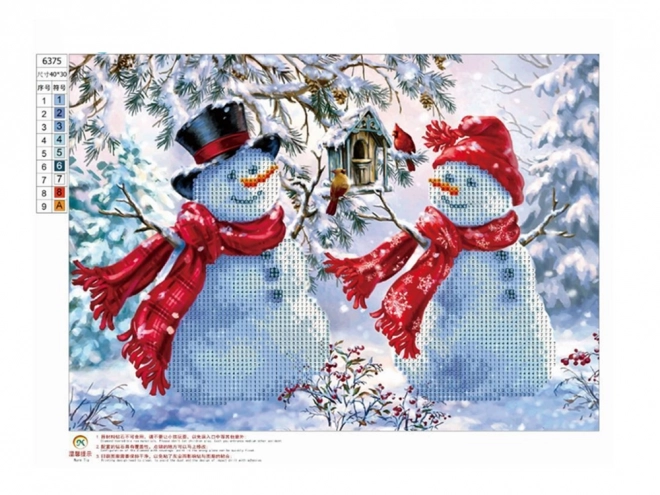 Broderie de Diamants Bonhomme de Neige Mosaïque de Noël 5D