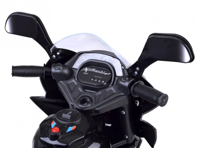 Moto de sport pour enfants avec éclairage LED coloré – Noir