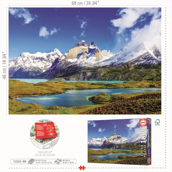 Puzzle Educa Torres del Paine, Patagonie 1000 pièces