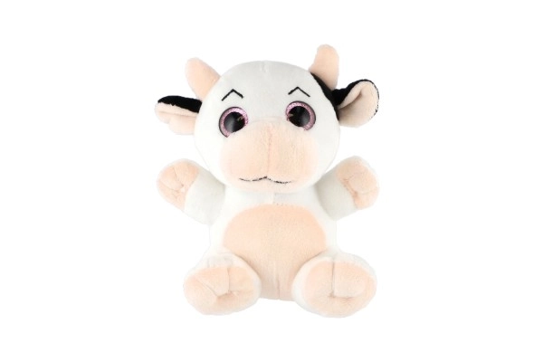 Animal en peluche grandes yeux 18 cm sur carte