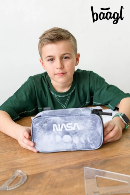 trousse scolaire BAAGL NASA Grey en matériau recyclé