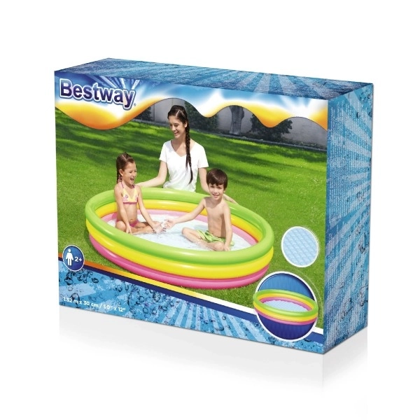 Piscine pour enfants gonflable colorée 152x30cm en boîte 30x24x7cm 2+