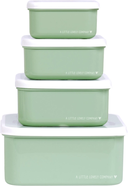 Set de quatre boîtes à goûter A Little Lovely Company – Vert