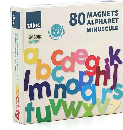 Vilac Abécédaire Magnétique en Bois Lettres Minuscules