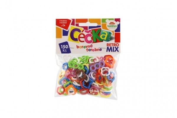 Céčka colorés 150 pcs rétro mix plastique dans un sac