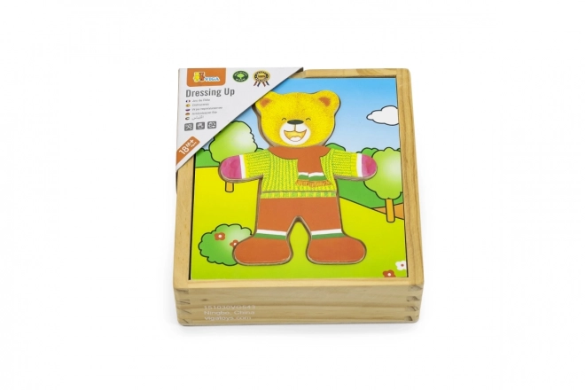 Puzzle en bois VIGA Habille l'ourson