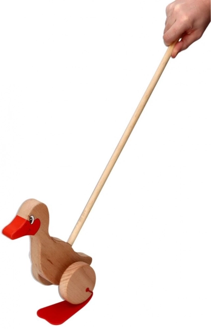 Canard en bois à pousser pour enfants