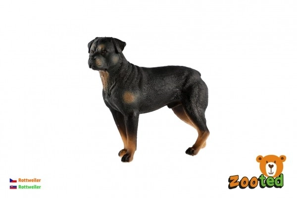 Figurine en plastique de chien Rottweiler 8cm
