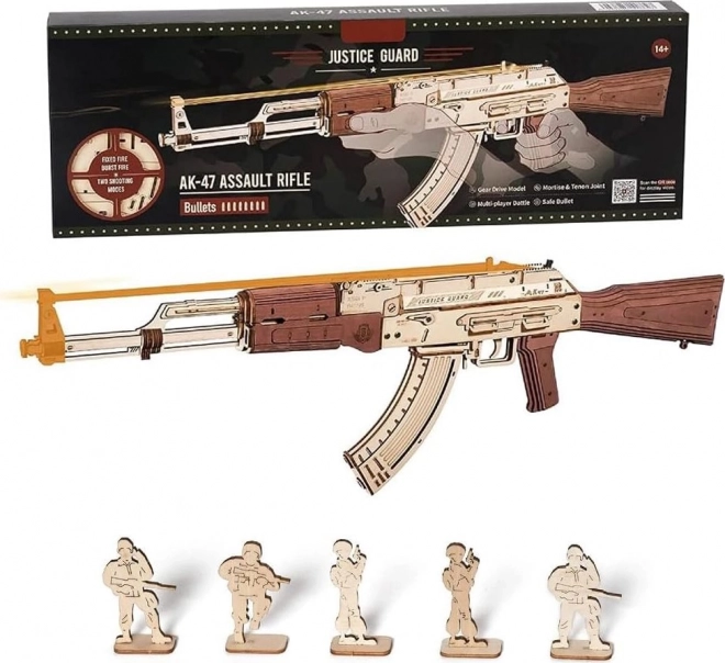 RoboTime 3D Puzzle mécanique en bois fusil d'assaut AK-47