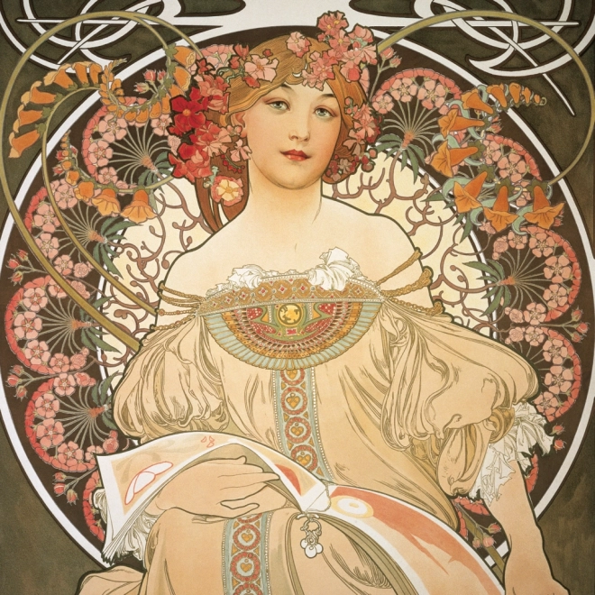 Calendrier de notes Alfons Mucha 2025, 30 × 30 cm