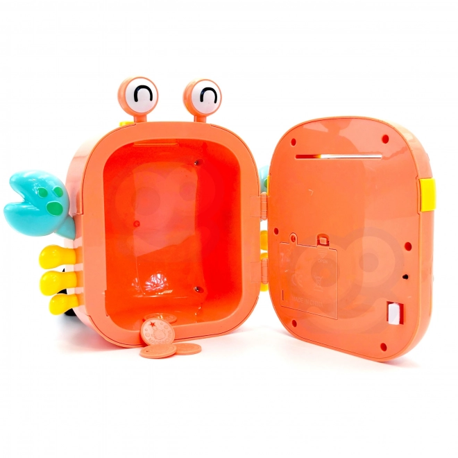 Coffre-fort électronique pour pièces en forme de crabe orange