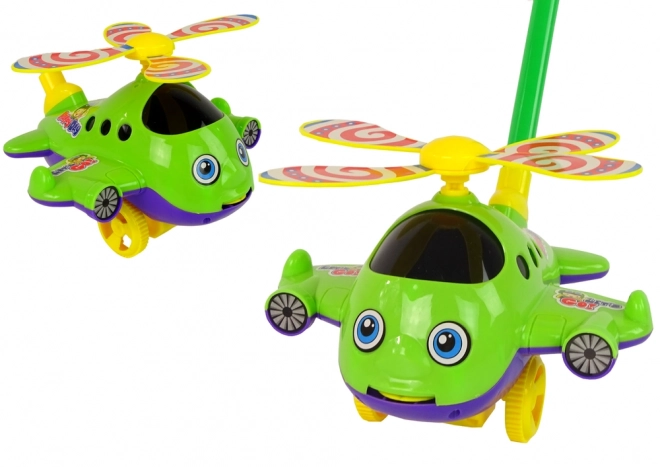 Hélicoptère Vert Joyeux à Pousser