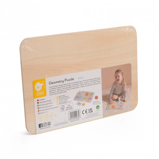 Puzzle géométrique en bois pour enfants
