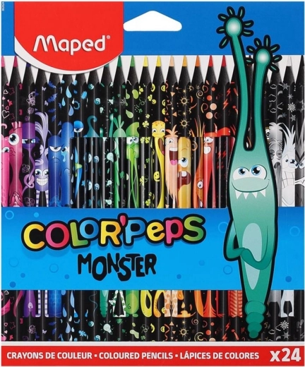 Crayons triangulaires MAPED Color'Peps Monster 24 pcs