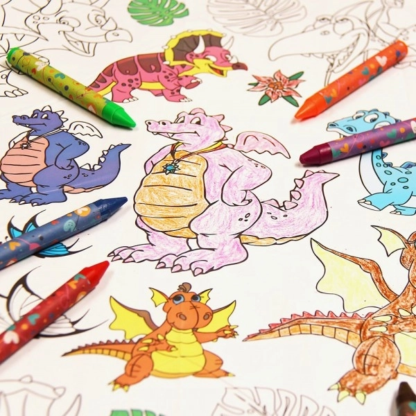 Serviettes à colorier dinosaures