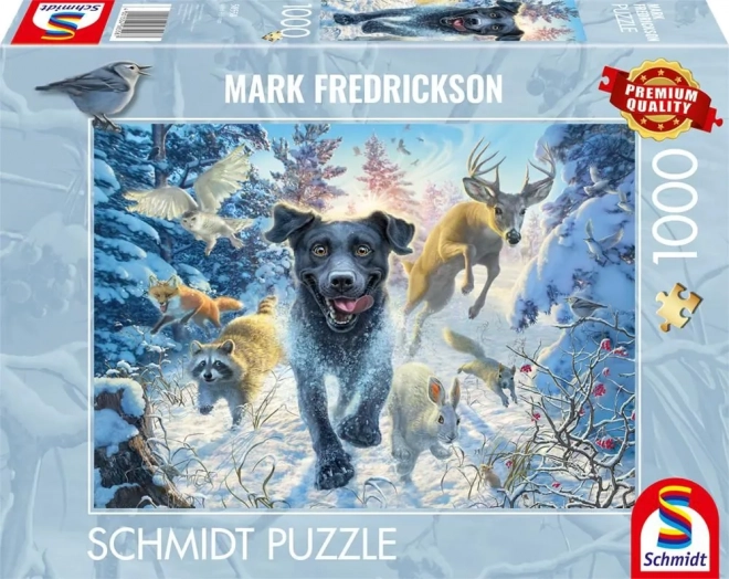 Puzzle Labrador dans la neige 1000 pièces