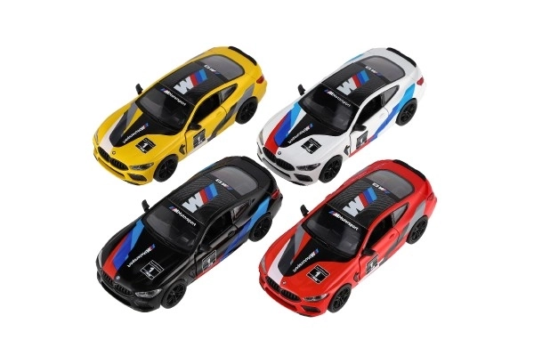 Voiture Kinsmart BMW M8 Competition Coupé 1:38 métal/plastique 12,5cm 4 couleurs à rétrofriction 12pcs en boîte