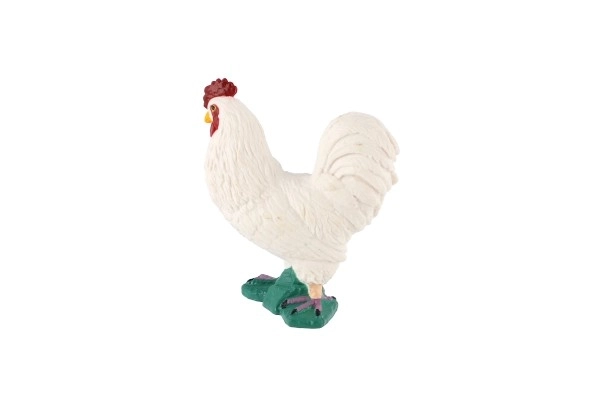 Coq blanc - coq domestique plastique zooted 5cm en sachet