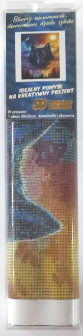Norimpex Peinture diamant Loup sombre 30x40cm