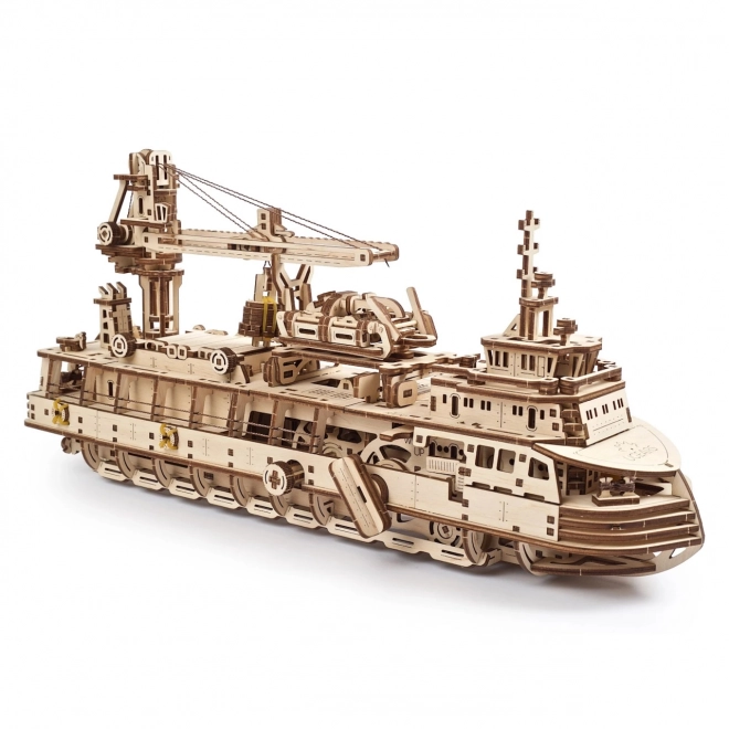 Ugears puzzle 3D - Bateau à vapeur d'exploration 575 pièces