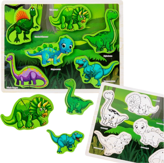 Puzzle en bois avec dinosaures