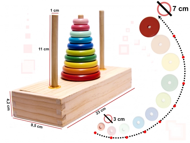 Puzzle en bois pour enfants - Tour de Hanoï