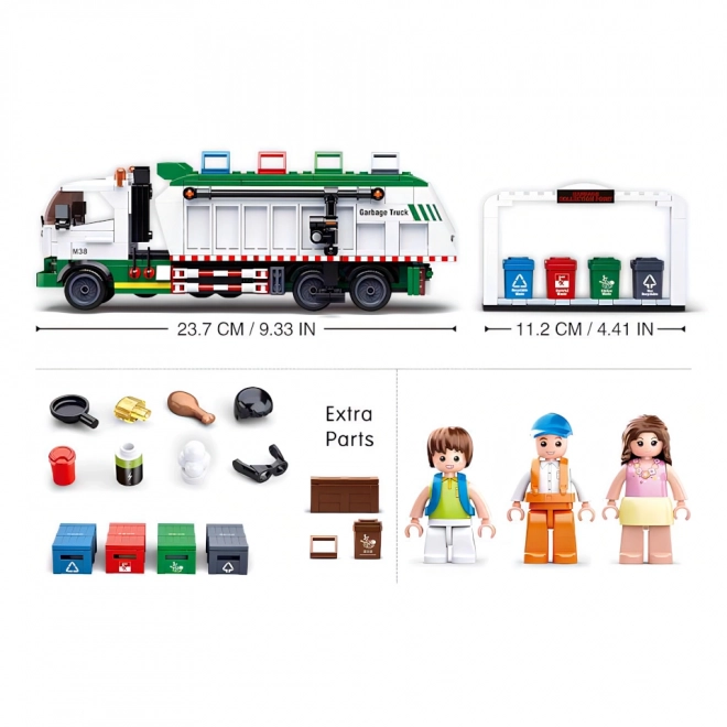 Sluban Town M38-B0780 Camion de recyclage + jeu de cartes