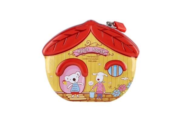 Tirelire maison en tôle avec serrure 16x8cm - 1 pièce