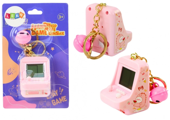 Jeu de poche électronique Tetris porte-clé rose