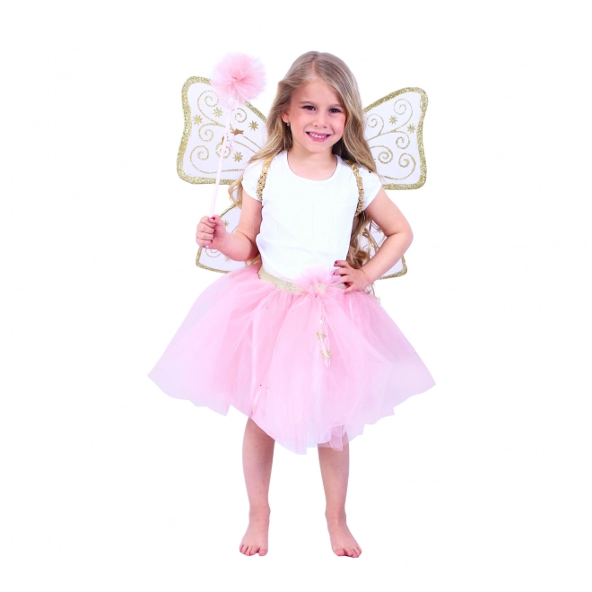 Costume de fée pour enfants avec tutu rose et ailes