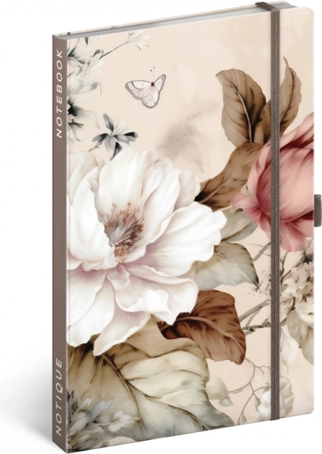 NOTIQUE carnet Fleurs poudrées, à points, 13 × 21 cm