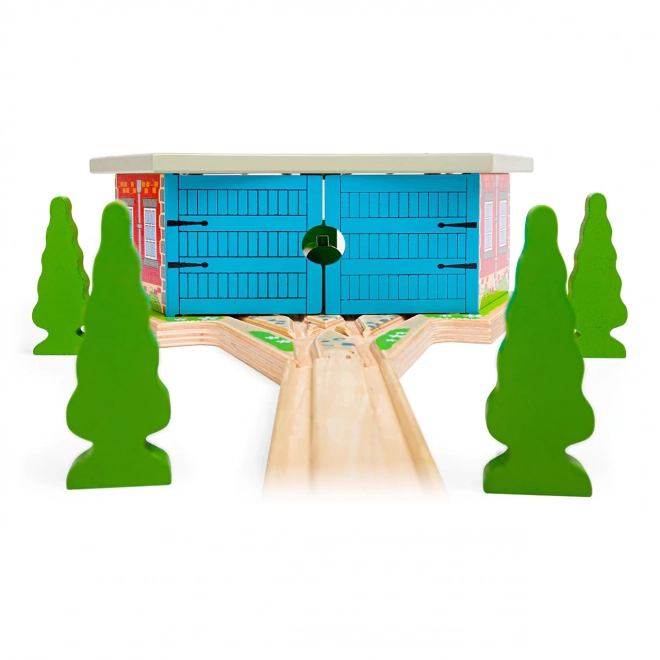 Dépôt triple Bigjigs Rail avec portes