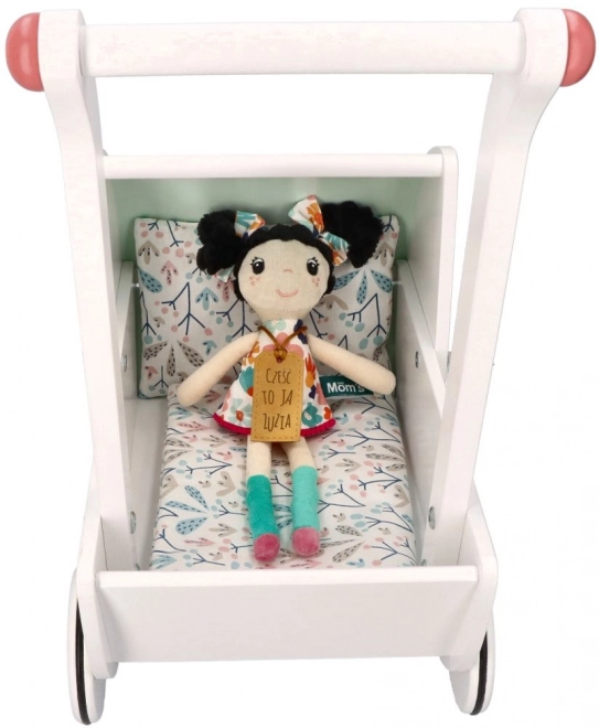 Poussette en bois pour poupées