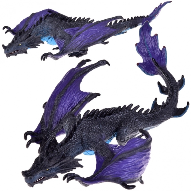 Figurine majestueuse dragon violet avec mâchoire mobile