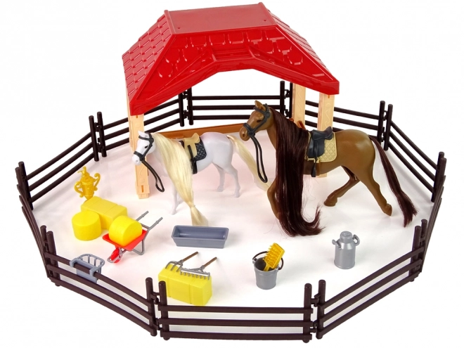 Ensemble Ferme Écurie Figuries Accessoires de Toilettage pour Chevaux