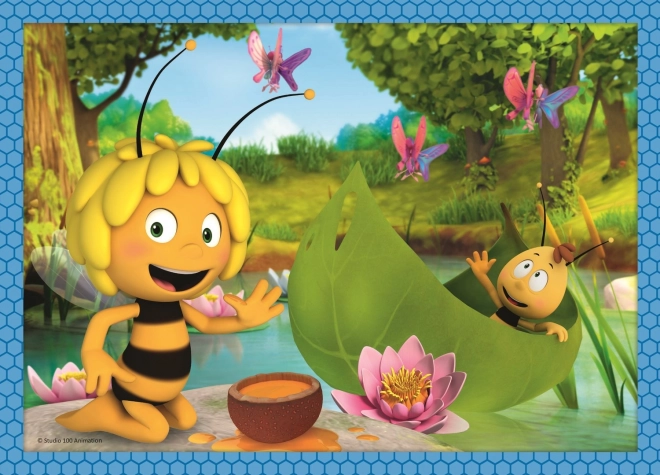 TREFL Puzzle Maya l'Abeille : Aventures 4 en 1 (12, 15, 20, 24 pièces)