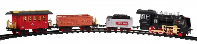 Train télécommandé avec rails pour enfants 3+ Fonction fumée + sons Lumières