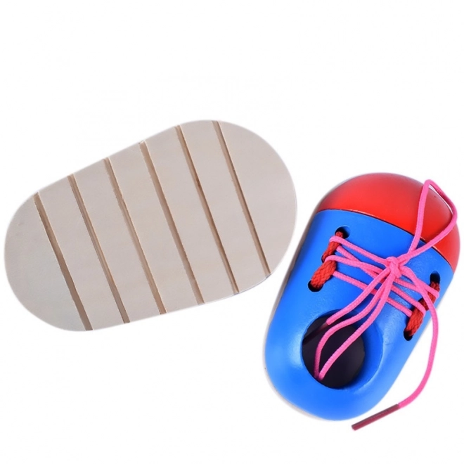 Chaussures à lacets en bois éducatives - 2 pièces