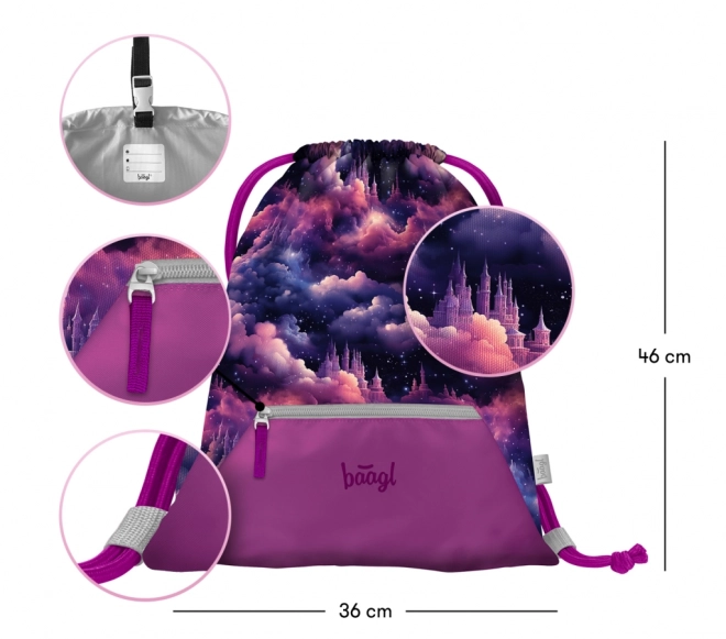 BAAGL Sac avec poche Royaume des Licornes