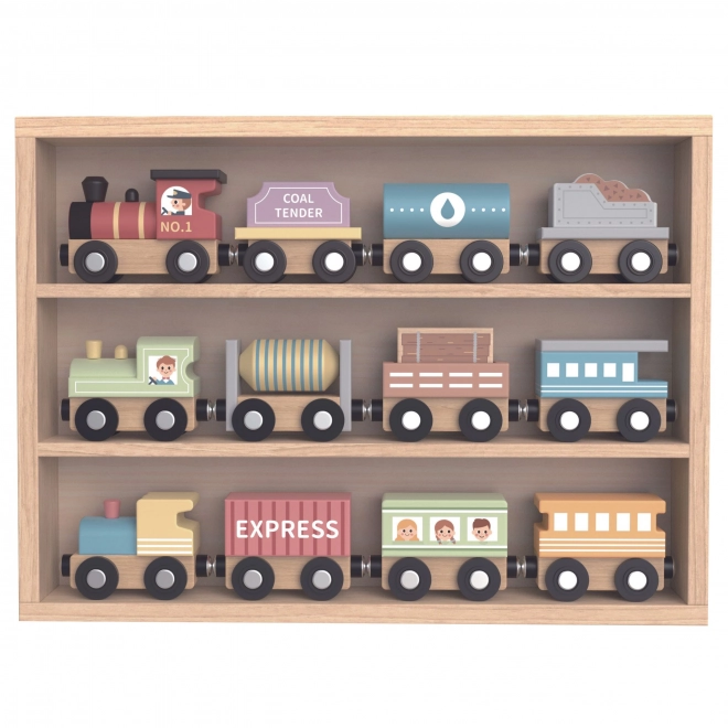 Tooky Toy wagons de train magnétiques en bois