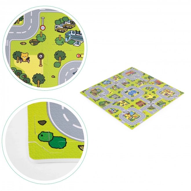 Grande Tapis Mousse EVA pour Enfants Ville 90,5x90,5 cm 21 pcs ECOTOYS