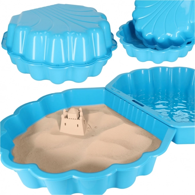 Bac à sable hermétique Coquillage 2-en-1 - bleu
