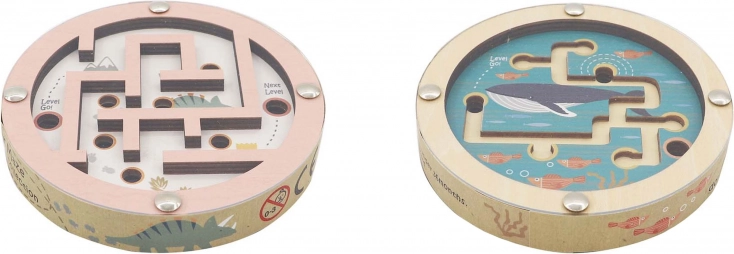 Jeu de billes en bois double face