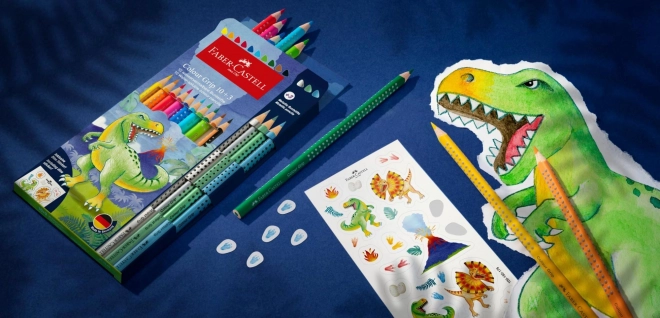 Faber-Castell crayons dinosaures triangulaires, set