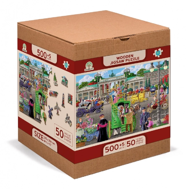 Puzzle en bois avec figurines - Place parisienne à Berlin