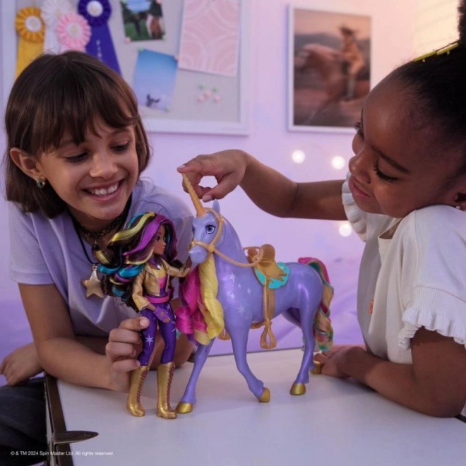 UNICORN ACADEMY LICORNE LUMINEUSE WILDSTAR AVEC POUPÉE SOPHIA 24cm